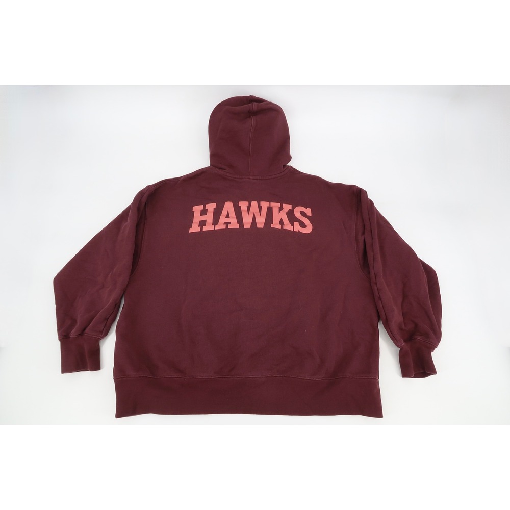 Jordan Atlanta Hawks Hoodie Womens Medium Burgundy NBA Flight Pullover Oversized